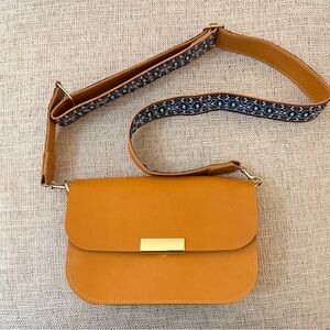 NEW Artisan USA made camel color crossbody bag with two straps